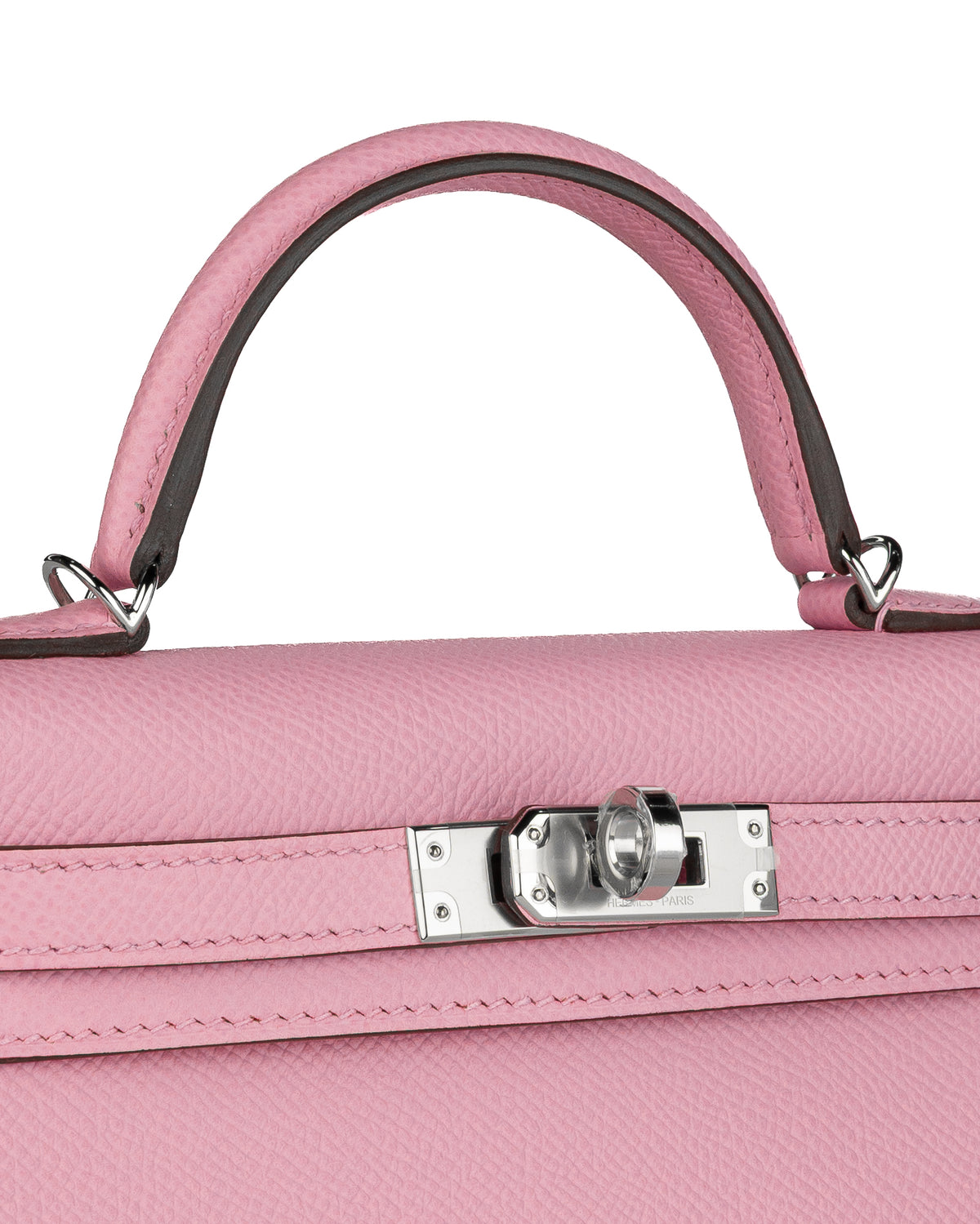 Hermès Mini Kelly 20 HSS in Mauve Sylvestre Epsom Leather with Red Interior and Palladium Hardware