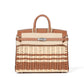 Birkin 25 Picnic Gold in Swift and Stripe Osier Wicker Leather with Palladium Hardware