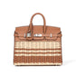 Birkin 25 Picnic Gold in Swift and Stripe Osier Wicker Leather with Palladium Hardware