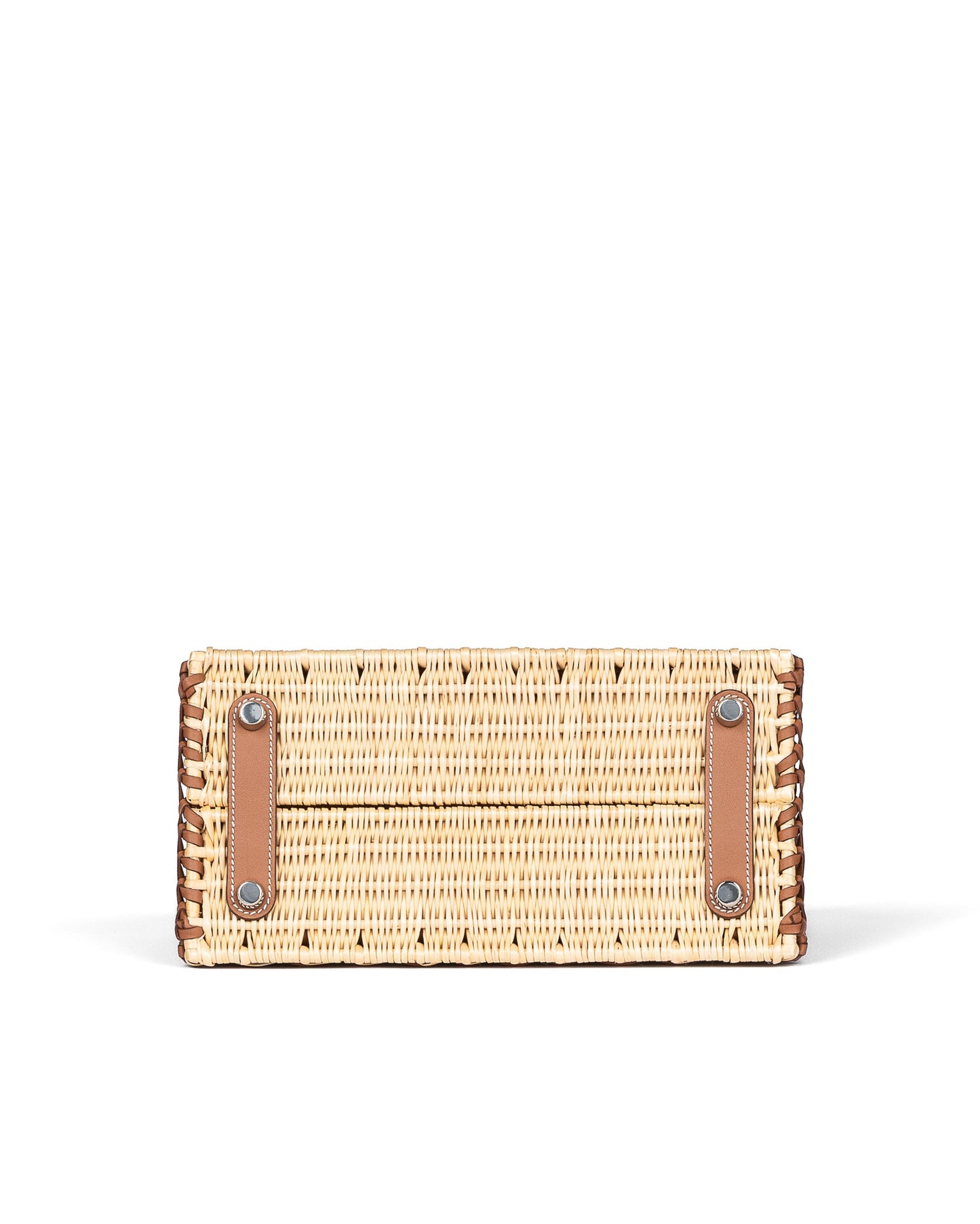 Birkin 25 Picnic Gold in Swift and Stripe Osier Wicker Leather with Palladium Hardware