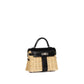 Kelly 20 Picnic Black in Box Calfskin and Naturel Osier Wicker Leather with Palladium Hardware