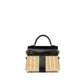 Kelly 20 Picnic Black in Box Calfskin and Naturel Osier Wicker Leather with Palladium Hardware
