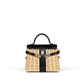 Kelly 20 Picnic Black in Box Calfskin and Naturel Osier Wicker Leather with Palladium Hardware