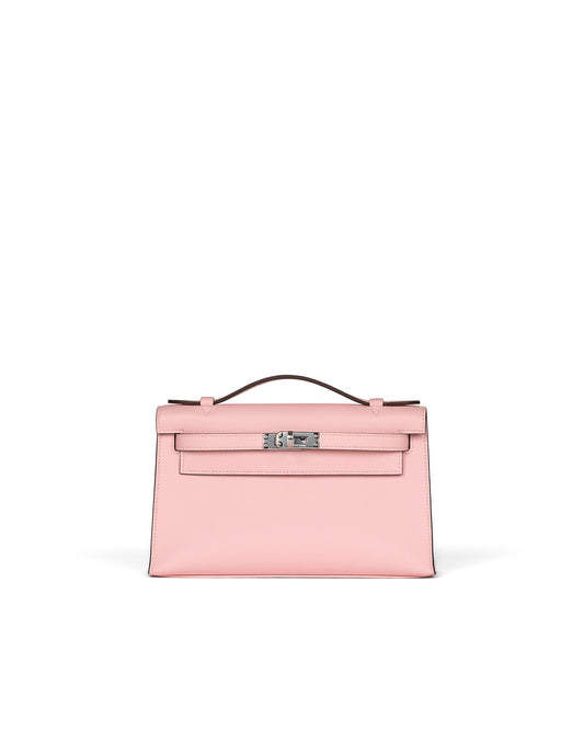 Kelly Pochette Rose Sakura in Swift Leather with Palladium Hardware