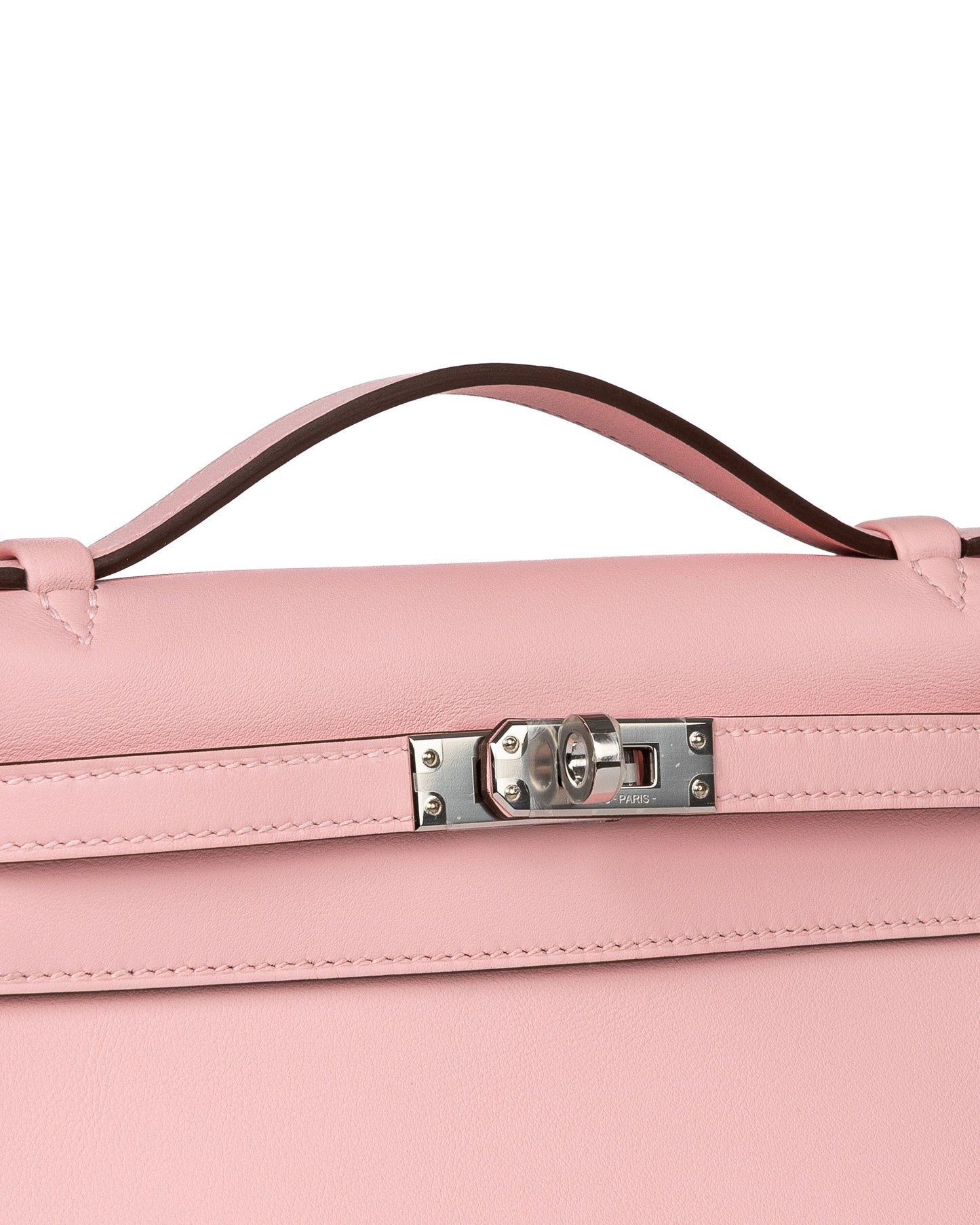 Kelly Pochette Rose Sakura in Swift Leather with Palladium Hardware