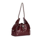 Chanel 25 Small Dark Burgundy in Crumpled Calfskin and Silver-tone Metal