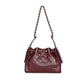 Chanel 25 Small Dark Burgundy in Crumpled Calfskin and Silver-tone Metal