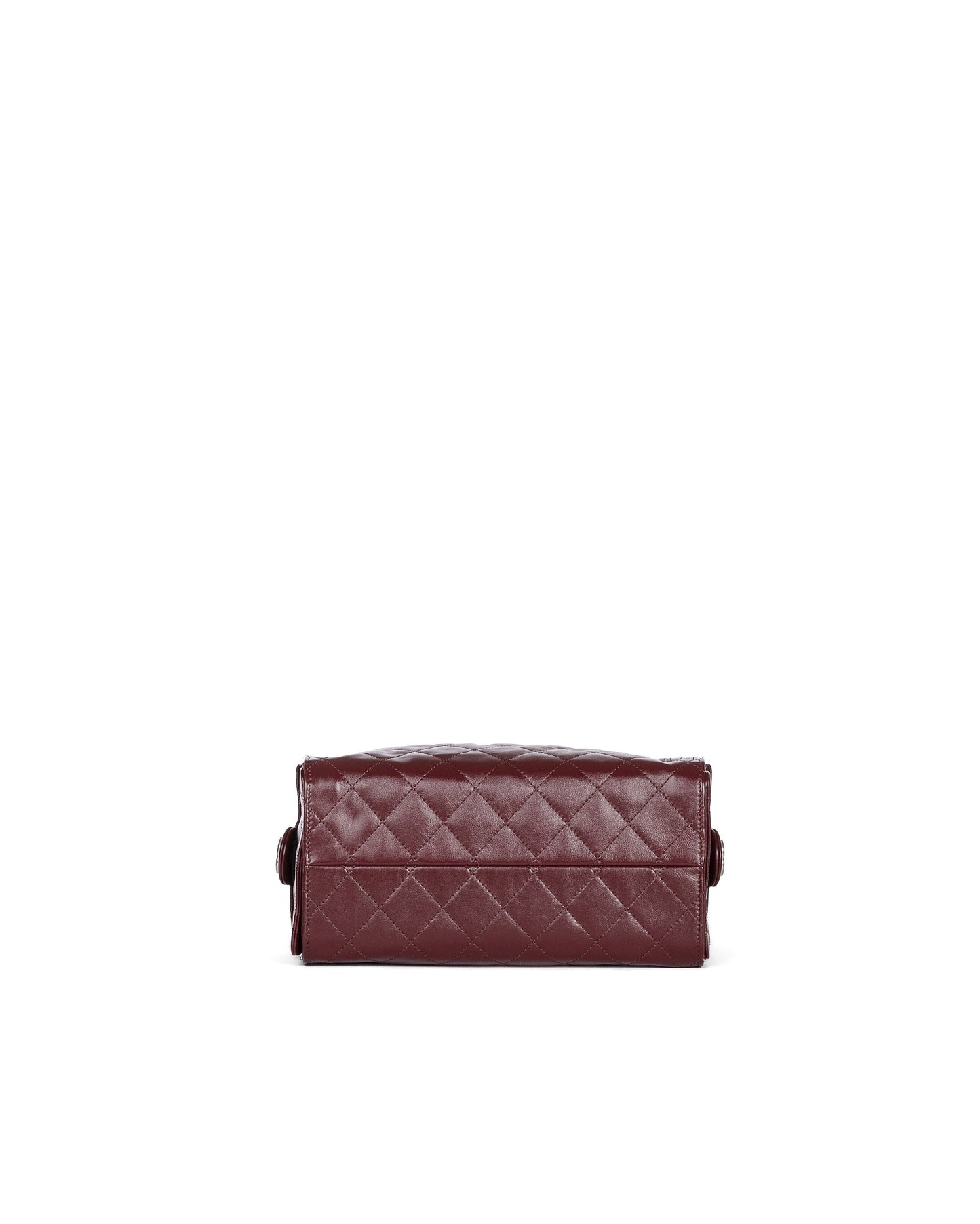 Chanel 25 Small Dark Burgundy in Crumpled Calfskin and Silver-tone Metal