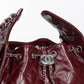 Chanel 25 Small Dark Burgundy in Crumpled Calfskin and Silver-tone Metal