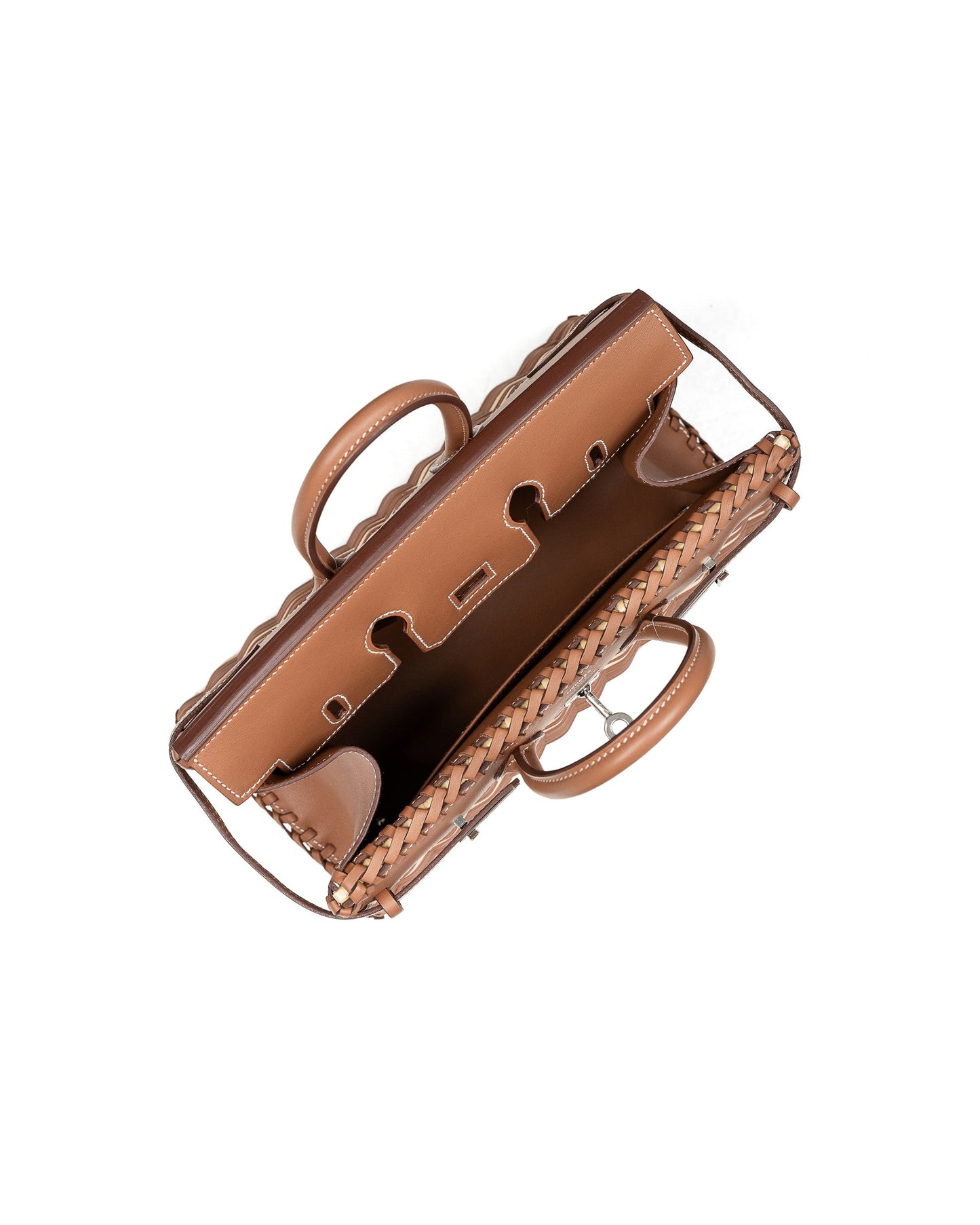 Birkin 25 Picnic Gold in Swift and Stripe Osier Wicker Leather with Palladium Hardware