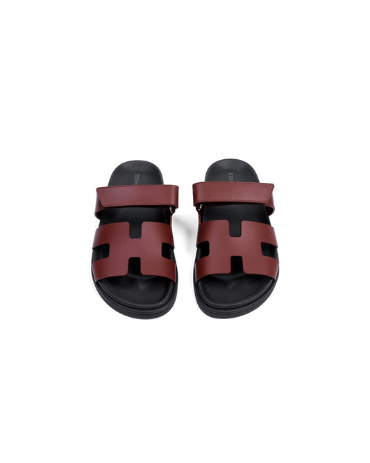 Chypre Sandals Femme Rouge H in Calfskin Leather