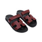 Chypre Sandals Femme Rouge H in Calfskin Leather