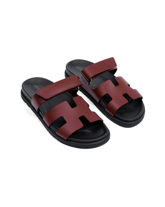 Chypre Sandals Femme Rouge H in Calfskin Leather