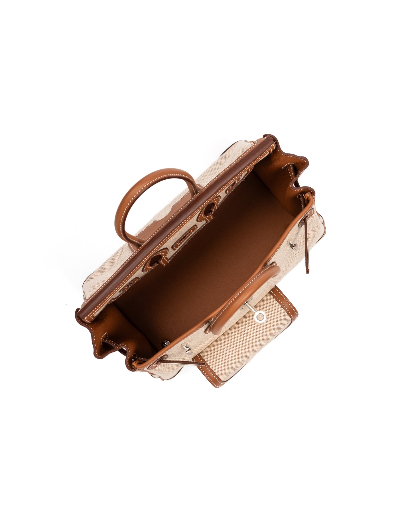 Birkin 25 Cargo Ecru/Beige Toile H & Gold Swift with Palladium Hardware