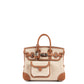 Birkin 25 Cargo Ecru/Beige Toile H & Gold Swift with Palladium Hardware