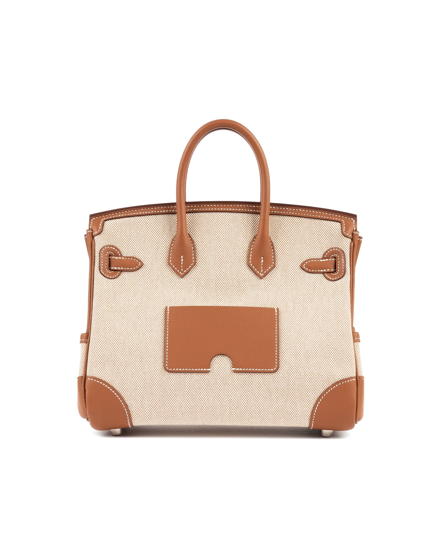 Birkin 25 Cargo Ecru/Beige Toile H & Gold Swift with Palladium Hardware