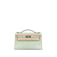 Kelly Pochette Vert d'Eau in Matte Alligator Leather with Palladium Hardware