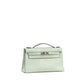 Kelly Pochette Vert d'Eau in Matte Alligator Leather with Palladium Hardware