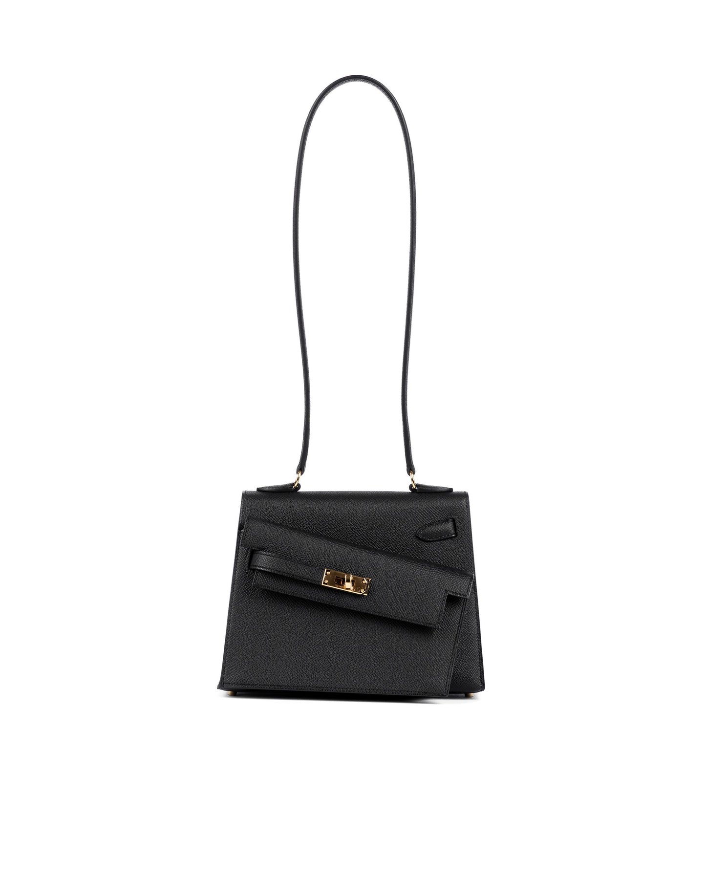 Kelly Desordre Black in Epsom Leather with Gold Hardware
