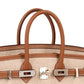 Birkin 25 Cargo Ecru/Beige Toile H & Gold Swift with Palladium Hardware