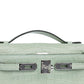 Kelly Pochette Vert d'Eau in Matte Alligator Leather with Palladium Hardware