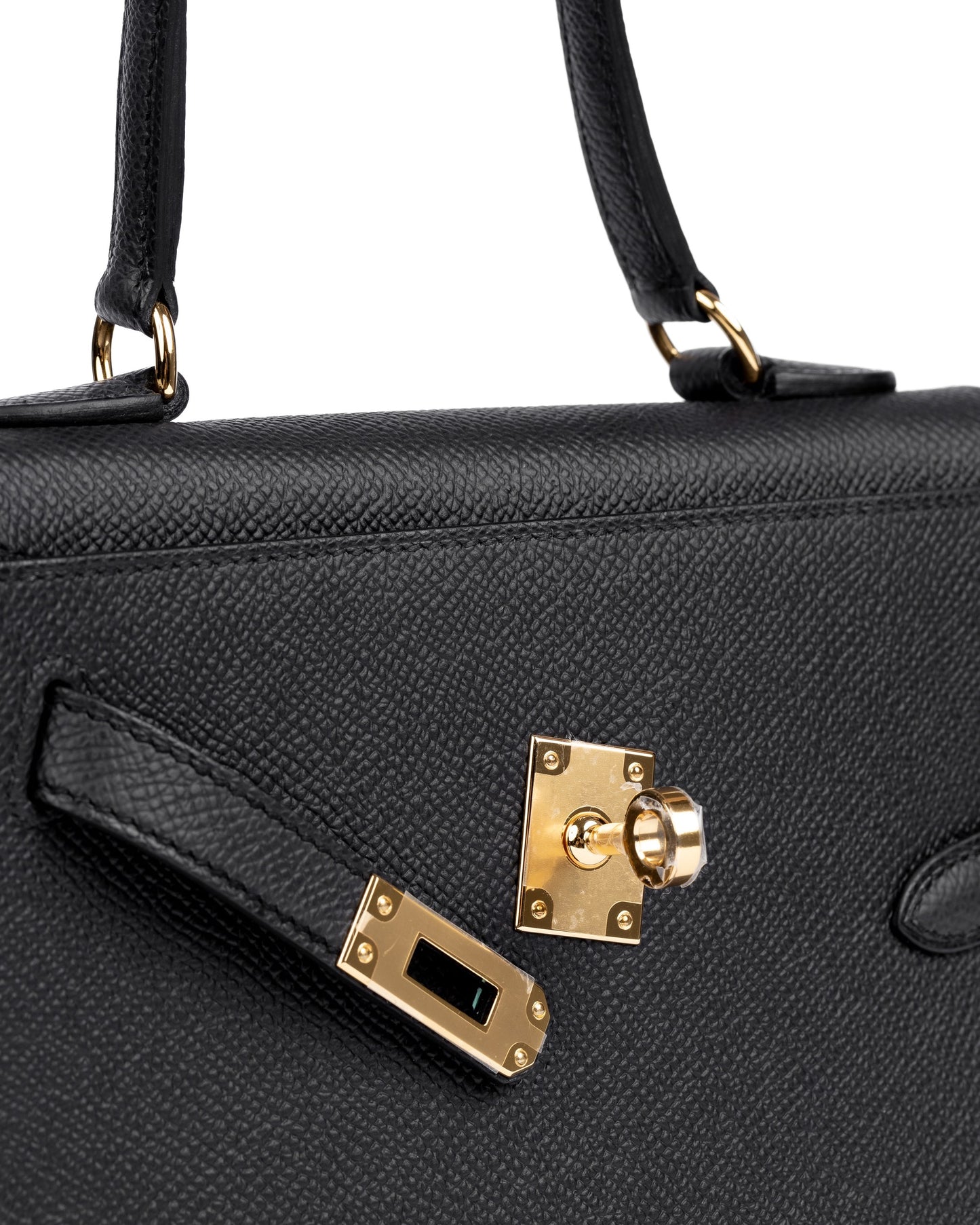 Kelly Desordre Black in Epsom Leather with Gold Hardware