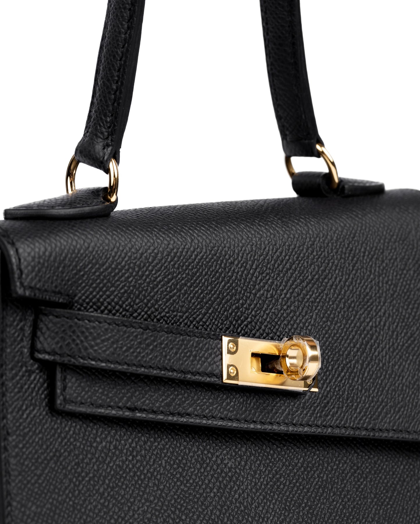 Kelly Desordre Black in Epsom Leather with Gold Hardware