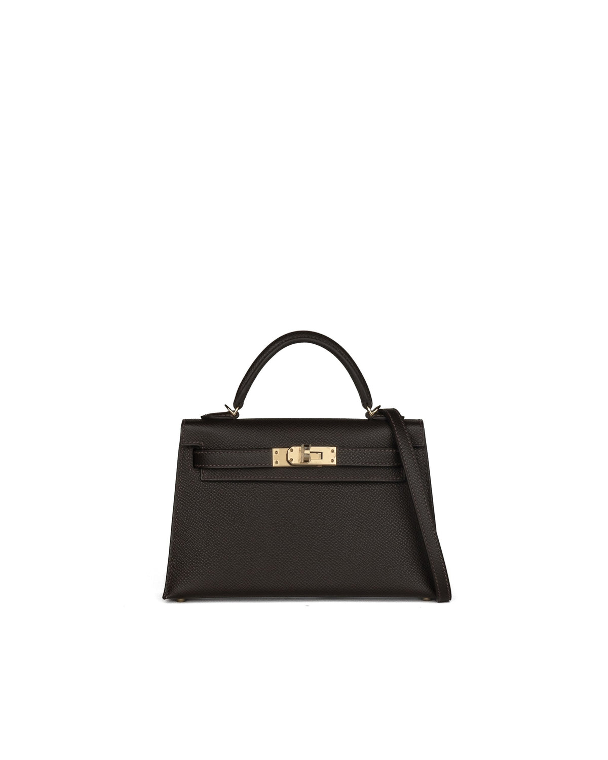 Kelly 20 Bai Brun in Epsom Leather with Permabrass Hardware