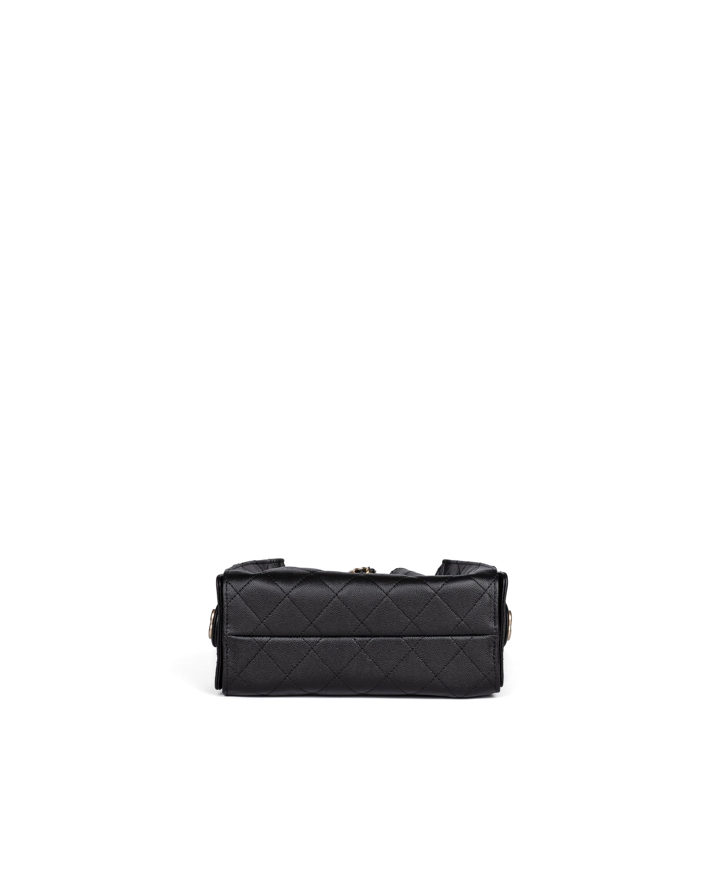 Chanel 25 Mini Black Grained Calfskin with Gold-Tone Hardware