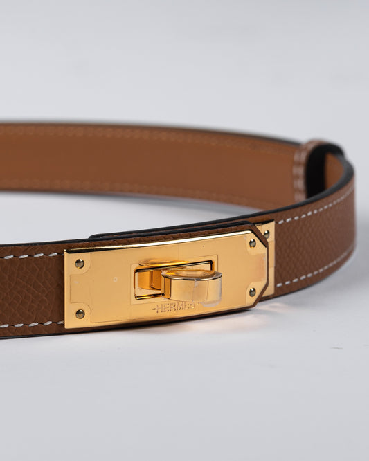 Kelly Belt Gold in Epsom leather with Gold Hardware