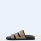 Chypre Sandal Homme Etoupe in Epsom leather
