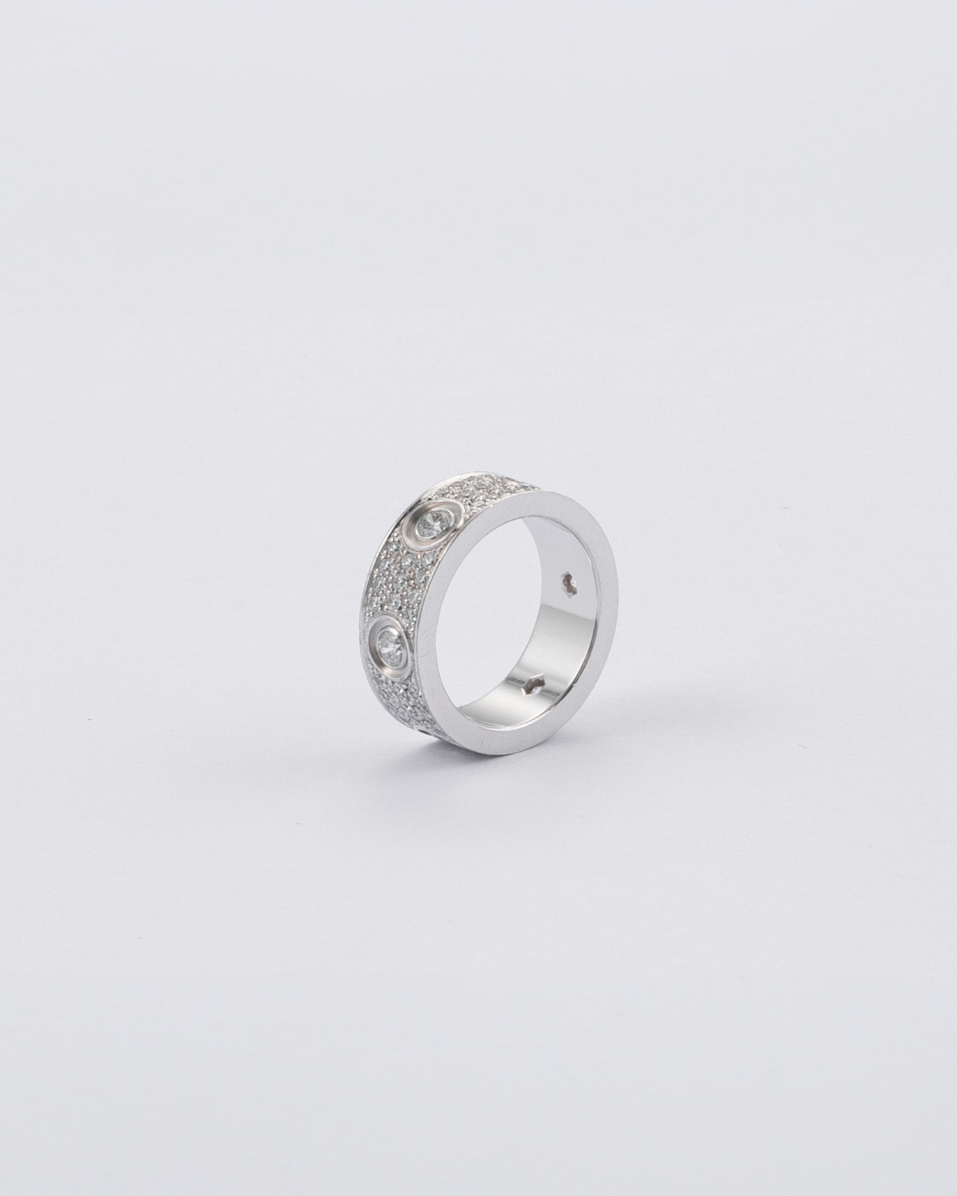 Cartier Love Ring in White Gold and Diamond Paved size 49