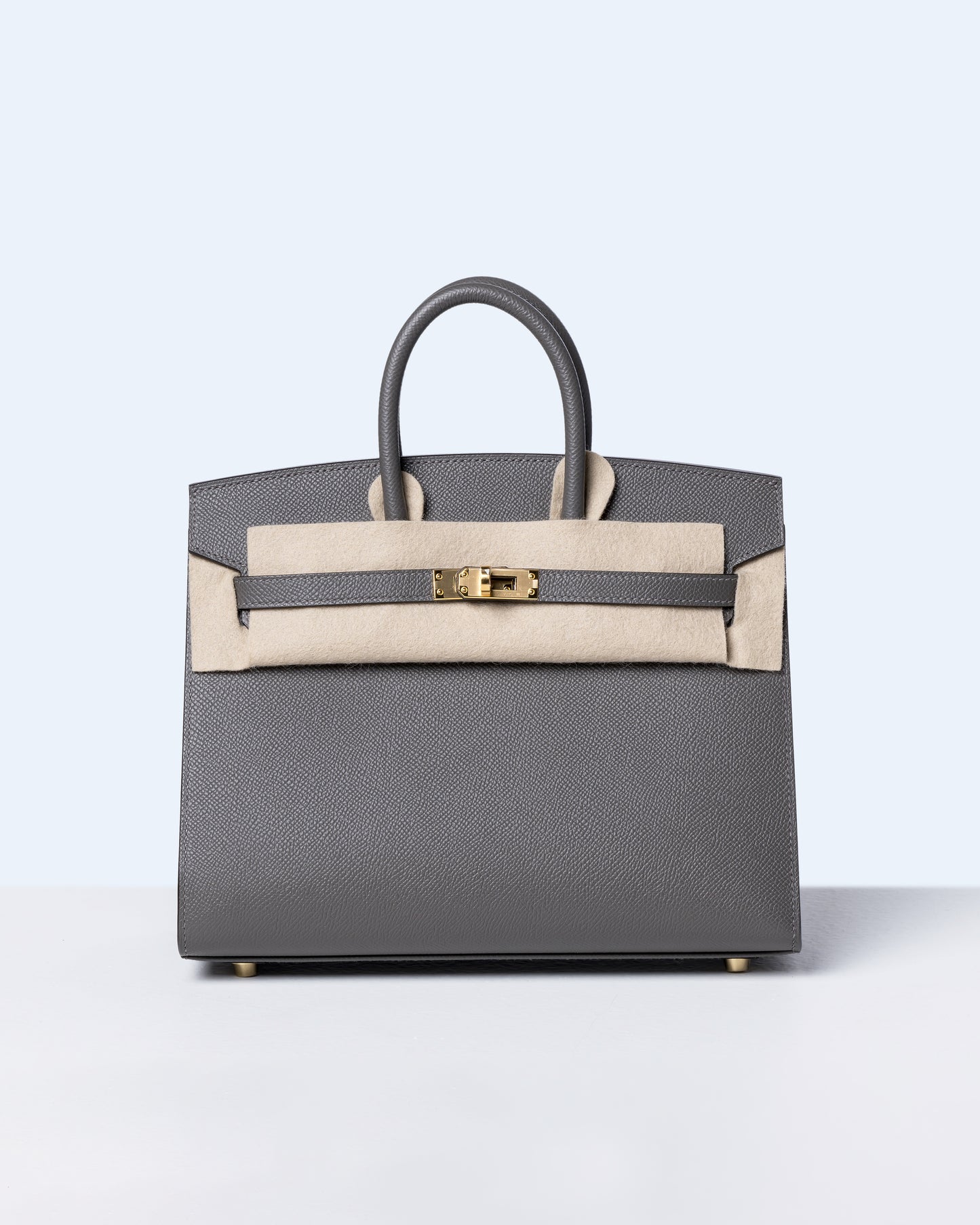 Birkin 25 Sellier Gris Meyer in Epsom Leather with Gold Hardware