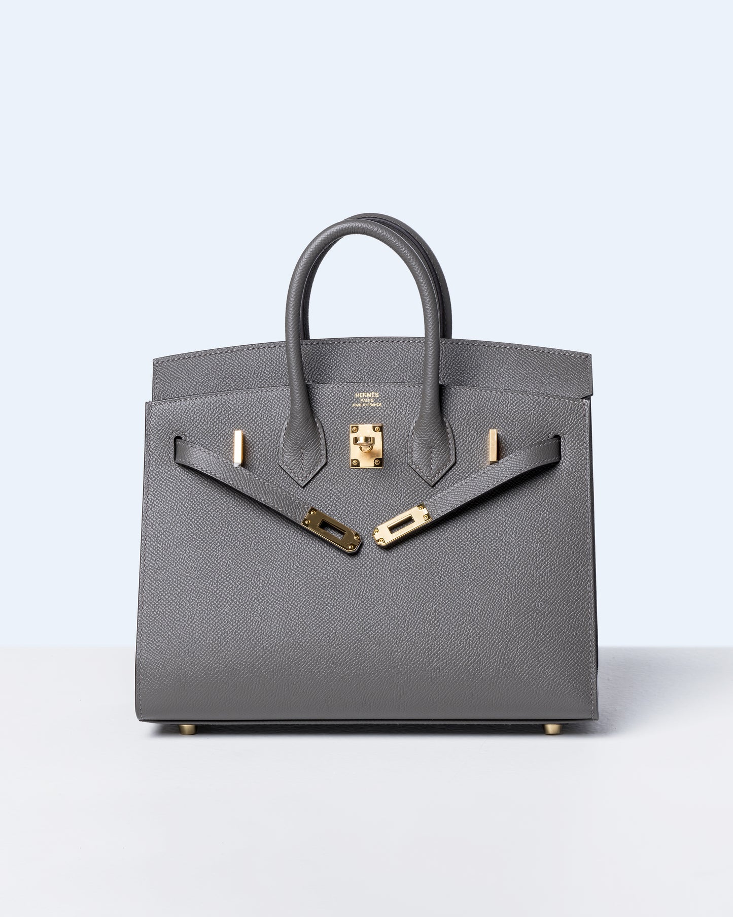 Birkin 25 Sellier Gris Meyer in Epsom Leather with Gold Hardware