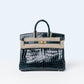 Birkin 25 Vert Cypress in Niloticus Crocodile with Gold Hardware