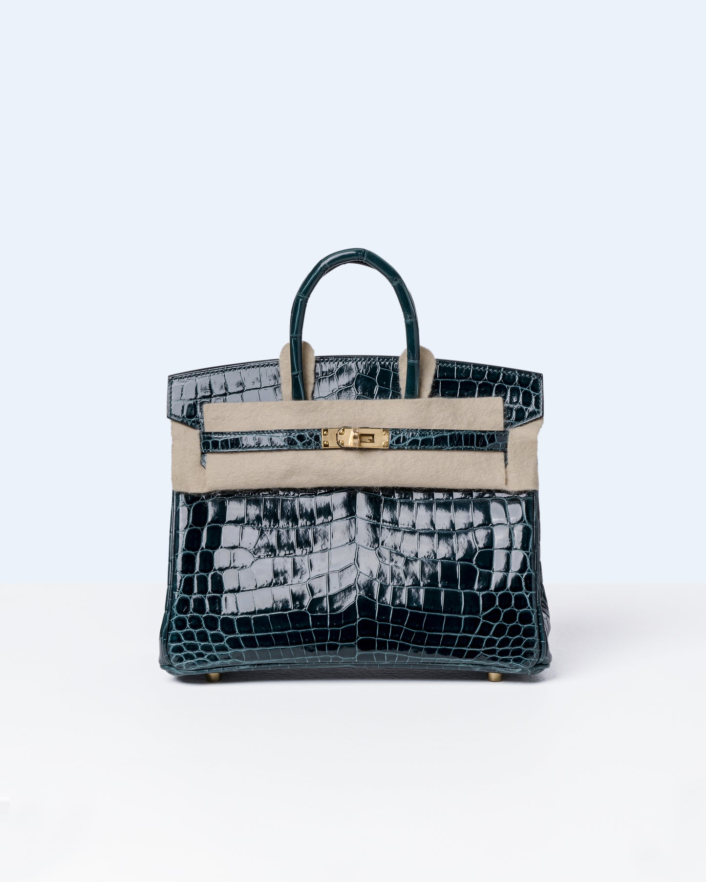 Birkin 25 Vert Cypress in Niloticus Crocodile with Gold Hardware