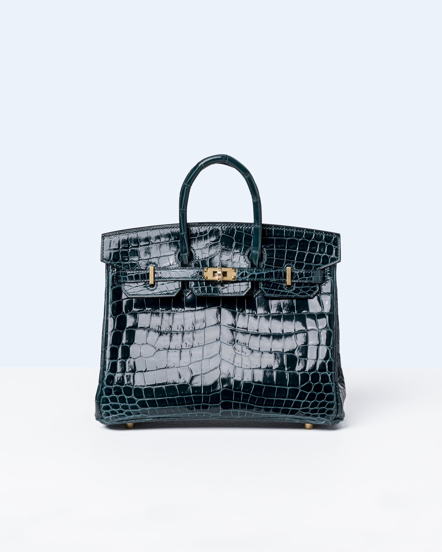 Birkin 25 Vert Cypress in Niloticus Crocodile with Gold Hardware