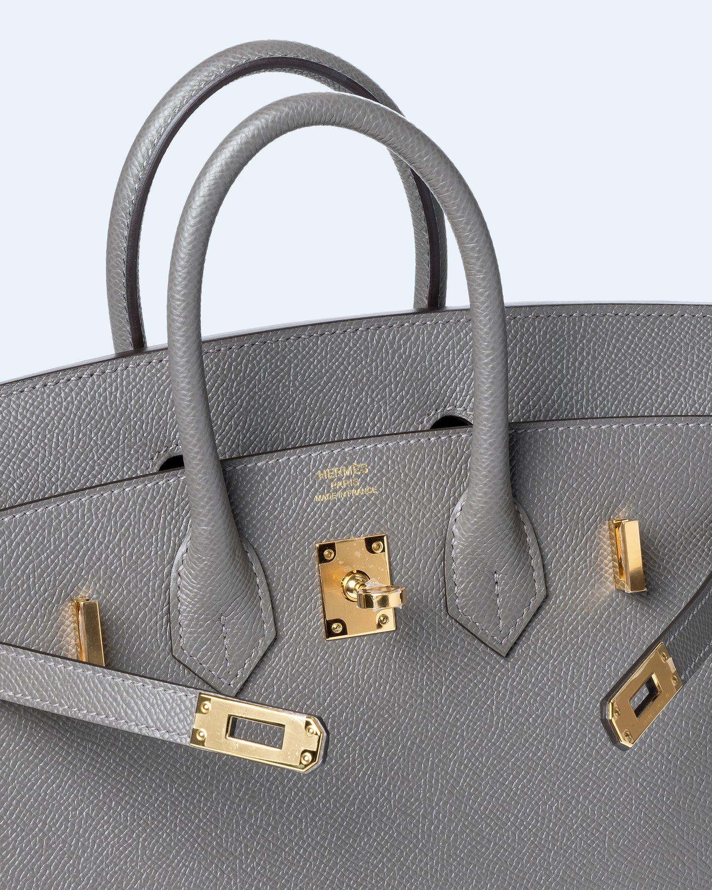 Birkin 25 Sellier Gris Meyer in Epsom Leather with Gold Hardware