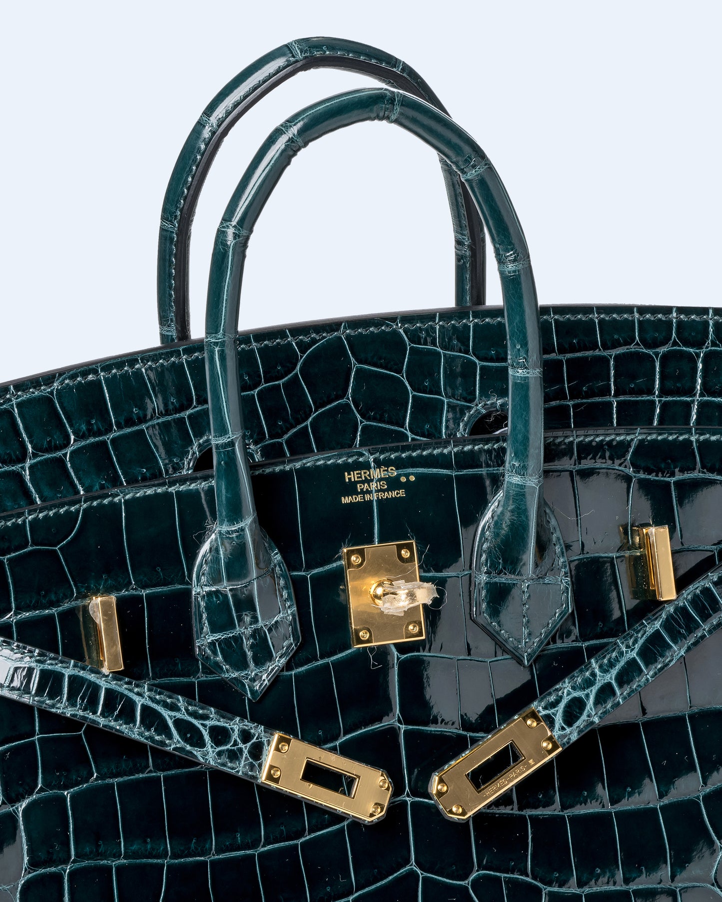 Birkin 25 Vert Cypress in Niloticus Crocodile with Gold Hardware