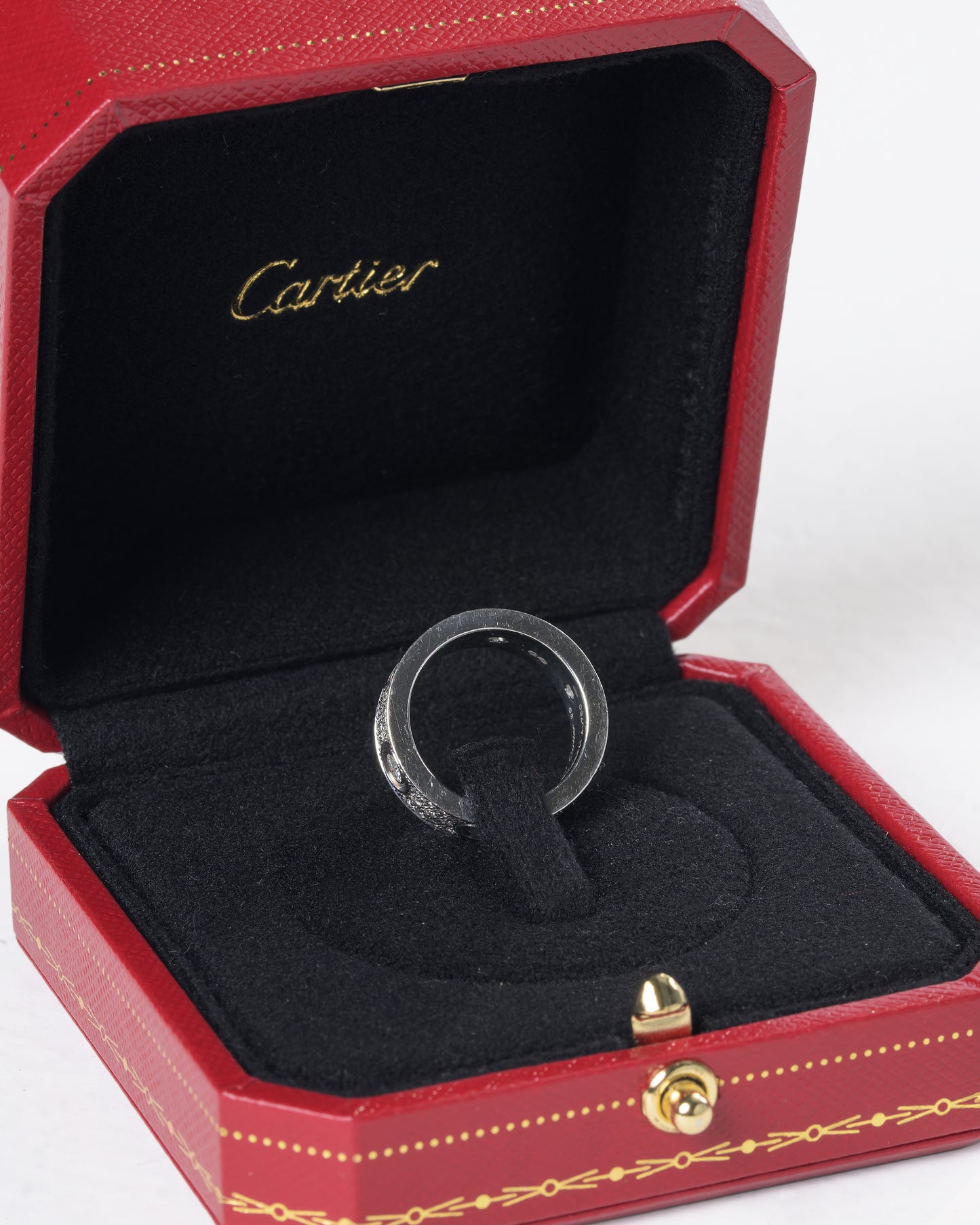 Cartier Love Ring in White Gold and Diamond Paved size 49