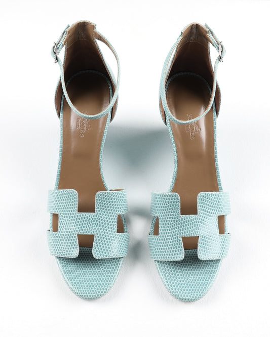 Legend Sandal in Blue Lizard Leather