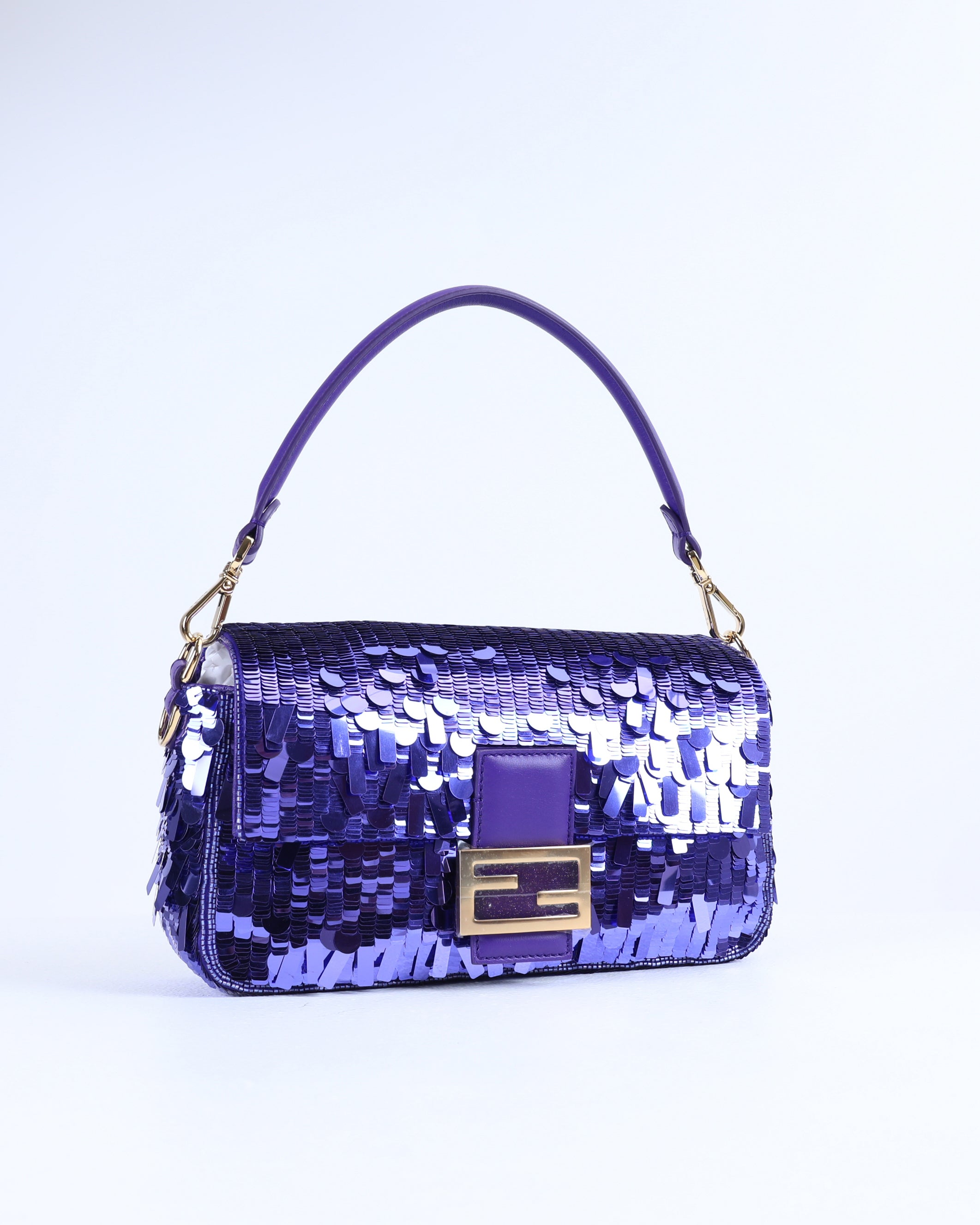 Fendi Baguette in Purple Sequence Medium Size Diamonds in Dubai