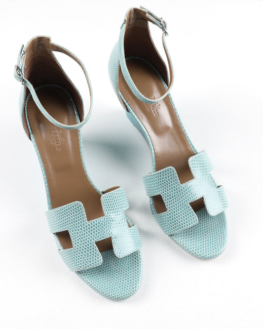 Legend Sandal in Blue Lizard Leather