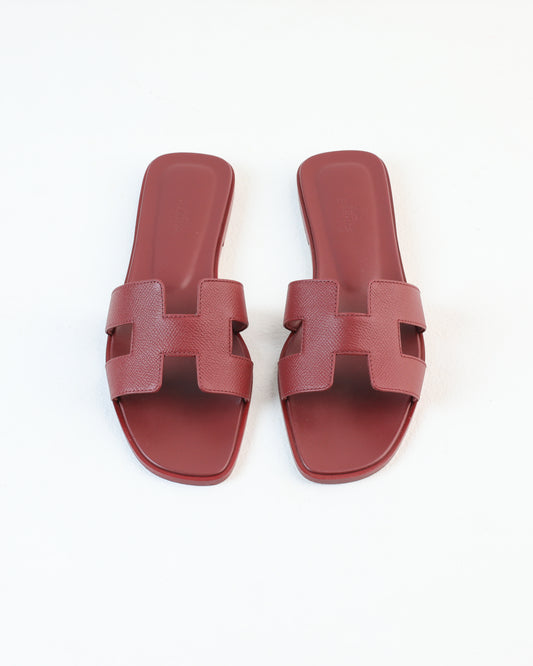 Oran Sandal in Rouge H Epsom Leather