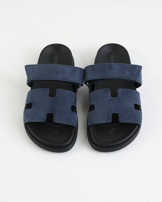 Chypre Sandal in Bleu Celeste Suede Leather