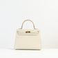 Kelly 25 Sellier Craie Epsom with Gold Hardware