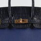 Birkin 25 Blue Saphir / Blue Marine Touch in Matte Alligator with Rose Gold Hardware
