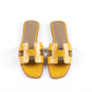 Oran Sandal in Jaune Amber Crocodile Leather