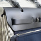 Herbag 31 Bag Retourne Ecru Blanc Noir/Bleu Indigo Toile Quadrille Viking Laiton with Palladium Hardware