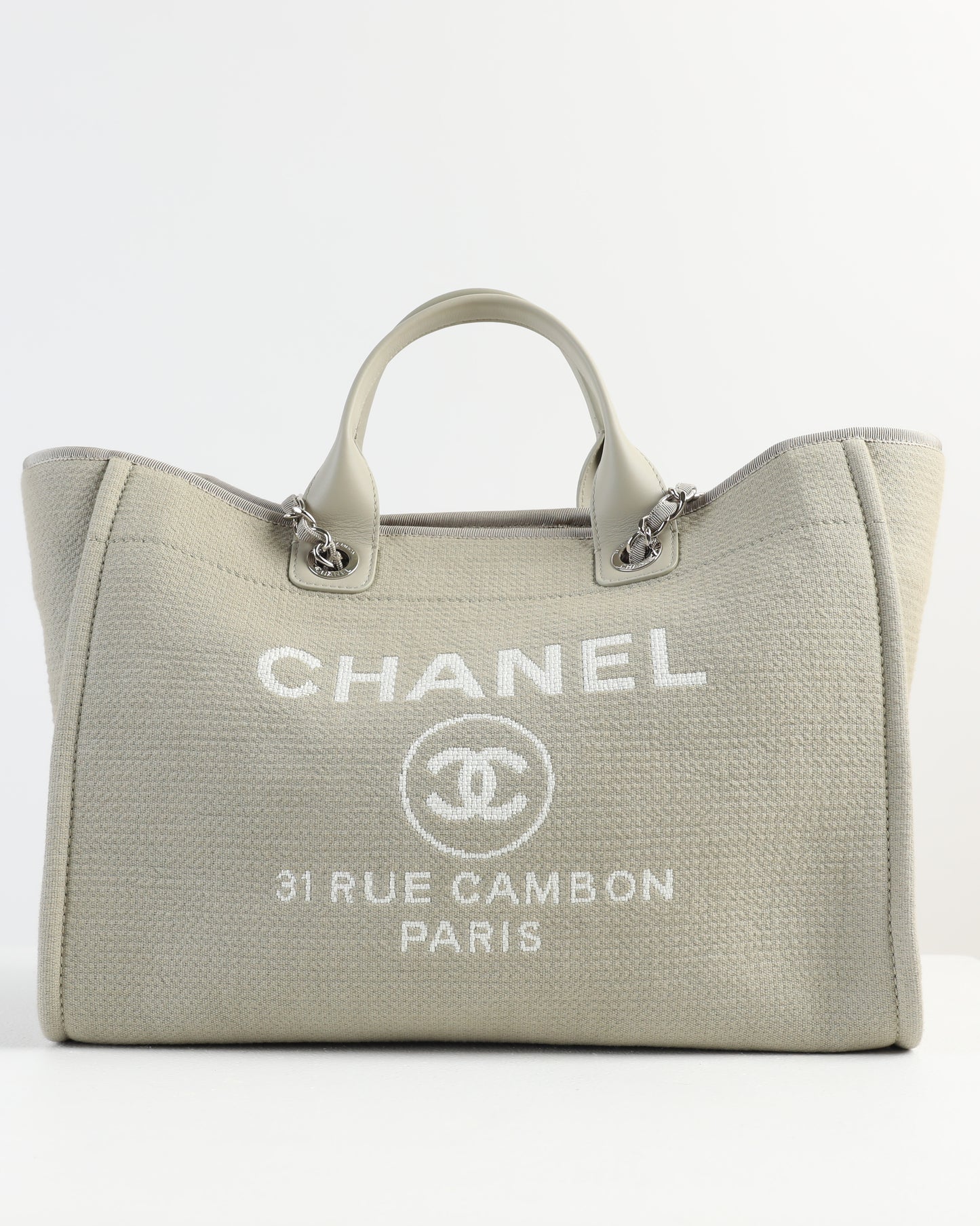 Chanel Deauville Large Gray Tote Bag